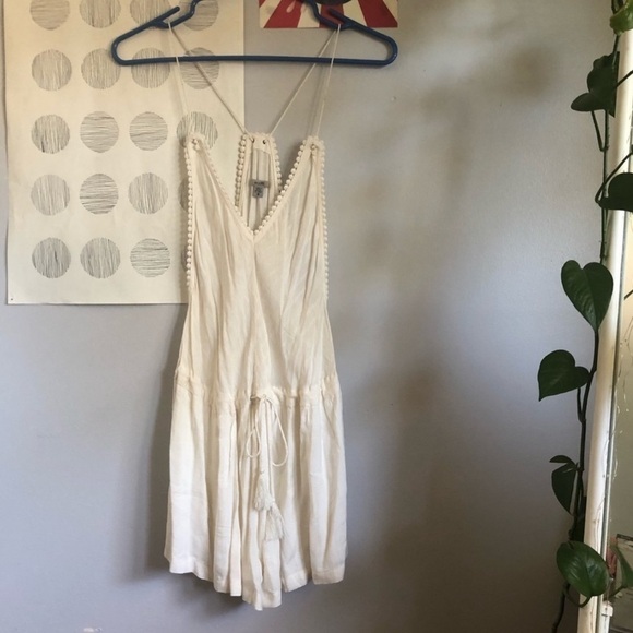 Urban Outfitters White Linen Romper - Picture 1 of 5